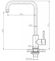 Смеситель для кухни BelBagno BB-LAM03A-IN однозахватный, высокий, поворотный излив, сатин