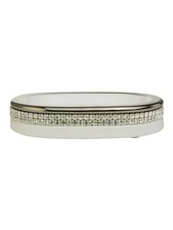 Migliore Dubai Мыльница настольная, керамика, белый/декор платина, swarovski 28456