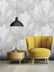 Обои виниловые на флизелине Grandeco Originale (1,06х10,05) листья, серые R167103 (рул.)