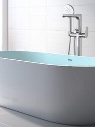 Смеситель для ванны/душа Aquatek Бетта AQ1145CR напольный, однозахватный, с ручным душем, цвет: хром
