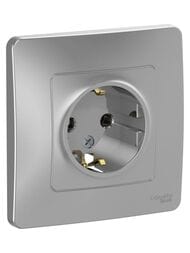 Розетка Systeme Electric BLANCA скрыт.устан. с заземл. без шторок, 16А, 250В, алюминий BLNRS001013