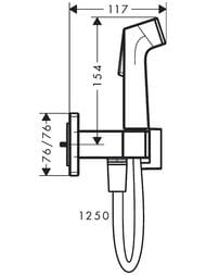 Гигиенический душ Hansgrohe Bidette E 1jet, EcoSmart+ , цвет черный матовый 29233670 — миниатюра 2