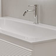 Тумба под раковину SANCOS Folk (995х445х500) подвесная, 2 ящика, рельефная, Bianco FL100W