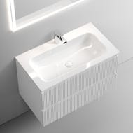 Тумба под раковину SANCOS Snob T (790х445х500) подвесная, два ящика, Bianco SNT80W