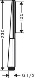 Ручной душ Hansgrohe Rainfinity 100 1jet stick, шлифованный черный хром 26866340