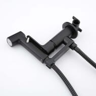 AQ1919MB АЛЬФА комплект для гигиенического душа встроенный (смеситель + гигиеническая лейка + шланг), матовый черный
