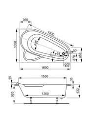 ����� ��������� VAGNERPLAST SELENA 160 L (1600�1050�430) �������, ����� VPBA163SEL3LX-04