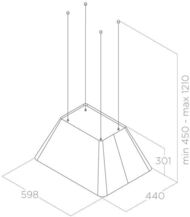 ������� ELICA Ikona Light WH/F/60 LED, 600�440 ��, 1200 �3/�, 207 ��, ����� PRF0165083