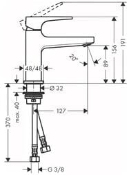 Смеситель Hansgrohe Metropol 32500140 для умывальника, с донным клапаном, 100мм, шлифованная бронза
