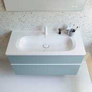 Тумба с раковиной Burgbad Fiumo 1020х490х610 подвесная, 2 ящика, голубой SFXN102F3957FOT55G0223