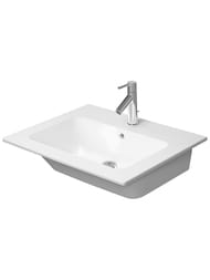 Умывальник DURAVIT ME by Starck 630х490 отверстие под смеситель, перелив, белый матовый 2336633200 — миниатюра 1