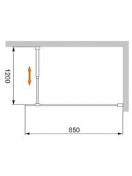 Душевая перегородка CEZARES LIBERTA (850х1950) LIBERTA-L-1-85-120-C-Cr стекло прозрачное,проф. хром LIBERTA-85-C-PACK+LIBERTA-120-SET-Cr