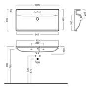 �������� ��������� Hatria Canalgrande 100 Y1EL01 1000�500�180 � 1 ���������� ��� ���������, �����