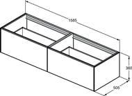 ����� ��� �������� Ideal Standard CONCA (1585x505x360) 2 �����, �������� ������� ��� T3984Y2