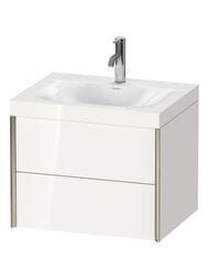 Тумба с умывальником Duravit XViu 600х480х503 2 ящика, белый глянец/шампань XV4614OB122C — миниатюра 1