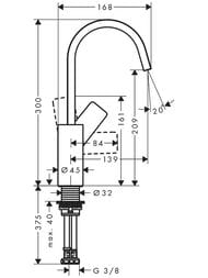 Смеситель Hansgrohe Vivenis 75032670 для раковины, поворотный излив 210, матовый черный — изображение 3