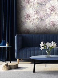 Обои виниловые на флизелине Grandeco Artist (1,06х10,05) цветы, фиолетовые R162128 (рул.)