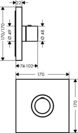 ��������� Axor ShowerSelect 36718000 Highflow ��� ����, ������������ � �����, ���������, ����