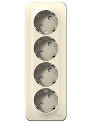 Розетка Systeme Electric BLANCA четырехпостовая, с заземл., со шторками, 16А 250В молоч. BLNRA011412