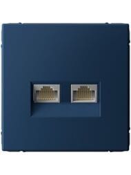 Розетка Systeme Electric ARTGALLERY двойная компьютерная RJ45+RJ45, кат.6А, аквамарин, GAL001188