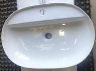 Уценка! Раковина накладная BelBagno (610х415х140) овальная, с отверстием под смеситель, белая BB1346 - уценка. — изображение 3