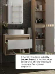 Тумба под раковину toHit Vernal 65 650x450x516 доводчик,столешница с вырезом, дуб эврика/белый матовый TH04-010165