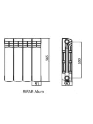 �������� ����������� RIFAR Alum 500 (565�800�90) 10 ������, ���.�����. 1860 ��, �����