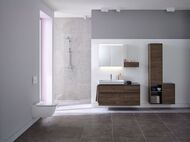 Geberit Smyle Square Тумба с раковиной 75 см, цвет пекан + Зеркальный шкаф, подсветка 529.353.JR.7