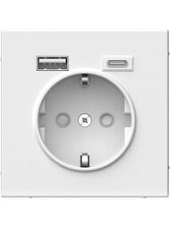 Розетка Systeme Electric ARTGALLERY 16А с 2 USB A+C, 5В/2,4А/3,0А, 2х5В/1,5А, белая, GAL000132