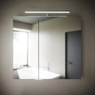 Зеркальный шкаф SANCOS Hilton Z800 (800x148х740) LED подсветка, розетка, анод. алюминий, цвет: белый