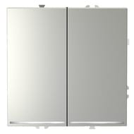 Проходной переключатель двухклавишный с подсветкой Voltum S70 VLS020405, серебро