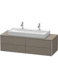 Тумба под раковину Duravit XSquare 1400х400х548 подвесная, 4 ящ., фланелево-серый шелк. мат. XS4915M9090