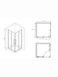 Душевой уголок ABBER Schwarzer Diamant AG02100BMH (1000х1000х1950) квадрат, ст. 6мм матовое/черный