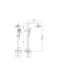 Душевая система Aquatek Бетта AQ2160BGM для душа, однозахватный, верхний и ручной душ, сталь оруж