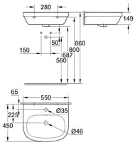 ���������� Grohe Euro Ceramic 39336000 ��������� (550�149�450)
