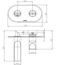 Смеситель для раковины Bossini Apice Z00549.094 встраиваемый, внешняя часть, шлифованный никель