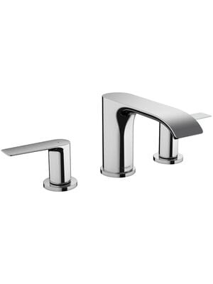 Смеситель Hansgrohe Vivenis 75033000 для раковины на 3 отверстия, излив 90, сливной гарнитур, хром