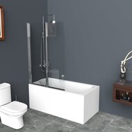 Шторка для ванн BelBagno Uno (800x1500) UNO-V-2-80/150-C-Cr поворотная,стекло прозр/профиль хром