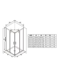 ������ �������� ������ RAVAK BLIX SLIM BLSRV2K-120 (1186-1200�1950) ��.���������+ ������ Transparent