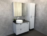 Зеркало-шкаф COMFORTY Сорренто-90 (880х800х150) подвесной, светло-серый 00-00001968
