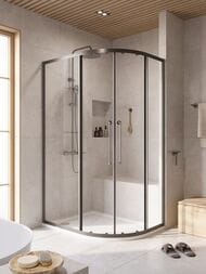 Душевой уголок CEZARES RELAX (900х1200х2000) RELAX-304-RH-2-120/90-C-GM стекло прозр./оружейн. сталь