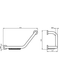 Поручень с мыльницей Ideal Standard IOM диаметр трубы 24 мм, с крепежом A9114AA