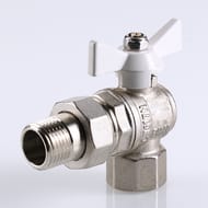 Кран угловой с американкой 1/2"ВН VALTEC BASE белая бабочка VT.228.NW.04 — миниатюра 4