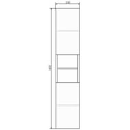 Шкаф-колонна COMFORTY Верона-35 (350х1600х320) подвесной, дуб белый00004137140
