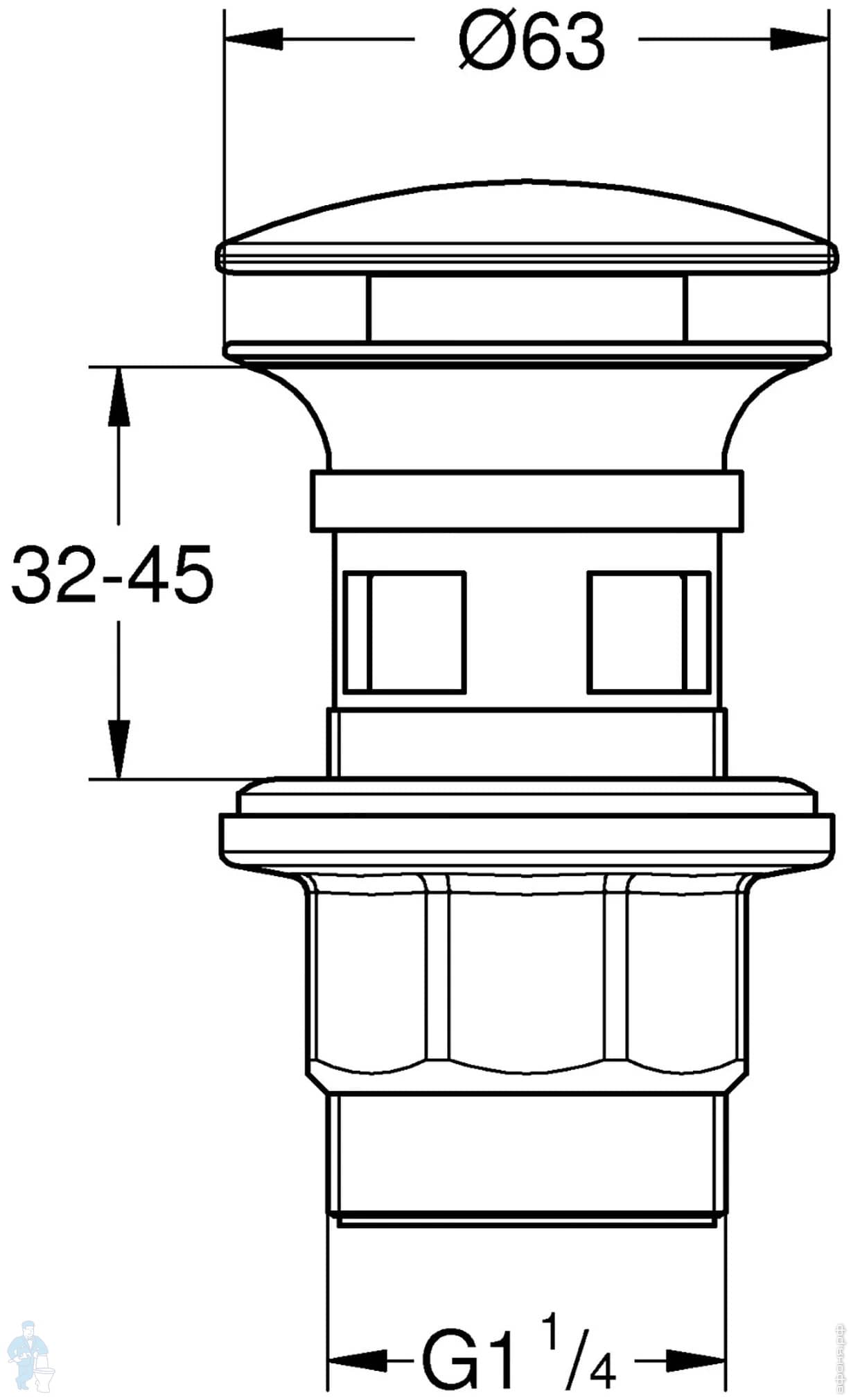 Донный клапан grohe 40824000 Донный клапан grohe 40824000