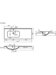 �������� ��������� Ceramicanova Element 1210�465�175 ���� �����,1 ���. ��� ���������,����� CN7006L