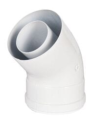 Отвод промежуточный раструбный Rommer 45° 60/100, RCA-6010-000045