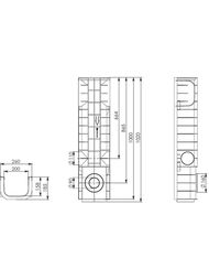 Лоток пластиковый усиленный DN 200 Gidrolica Standart Plus (1000х246х185) 24,2 л/сек  8204