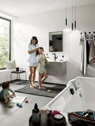 Смеситель Hansgrohe Finoris 76063670 для раковины, с выдвижным изливом, матовый черный — изображение 4