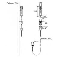 ������������� ��� CUFF Jacob Delafon E98100-CP ������, ����� 1,2�, ���������, ����